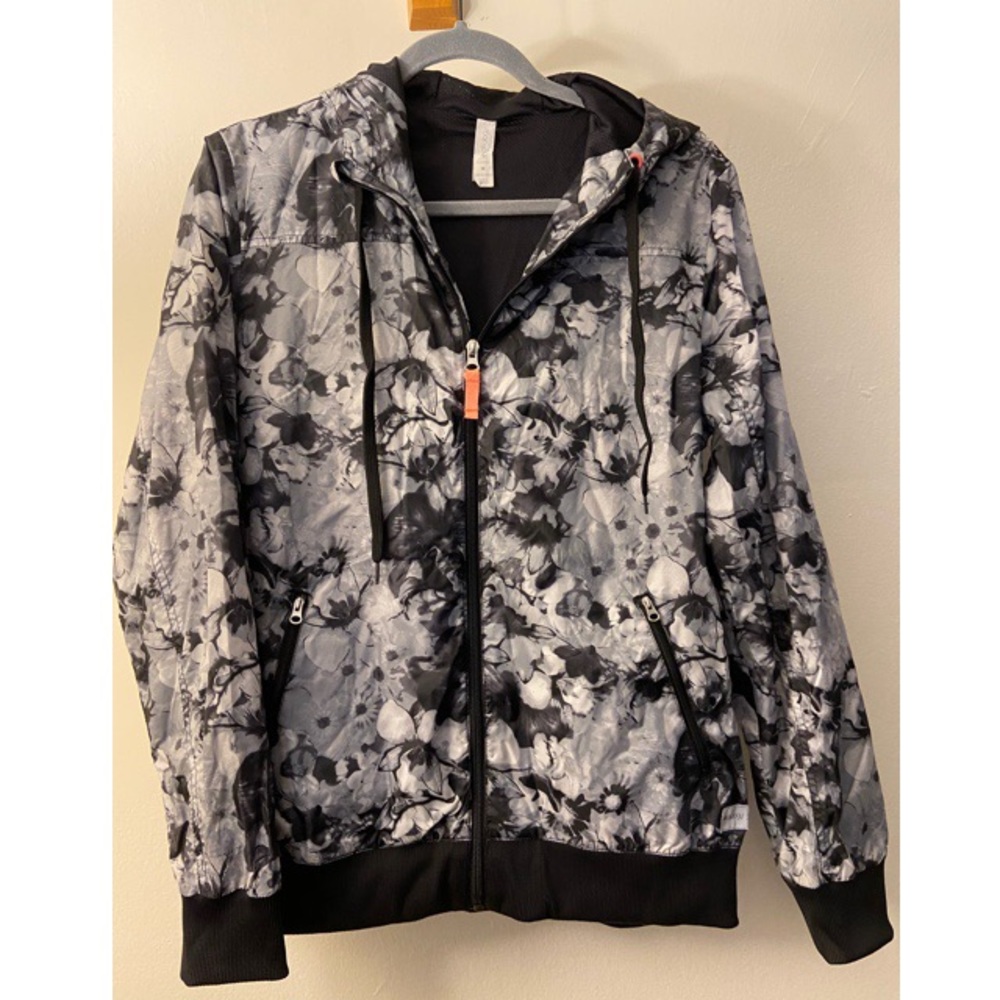Ideology Hooded Rain Jacket, floral print